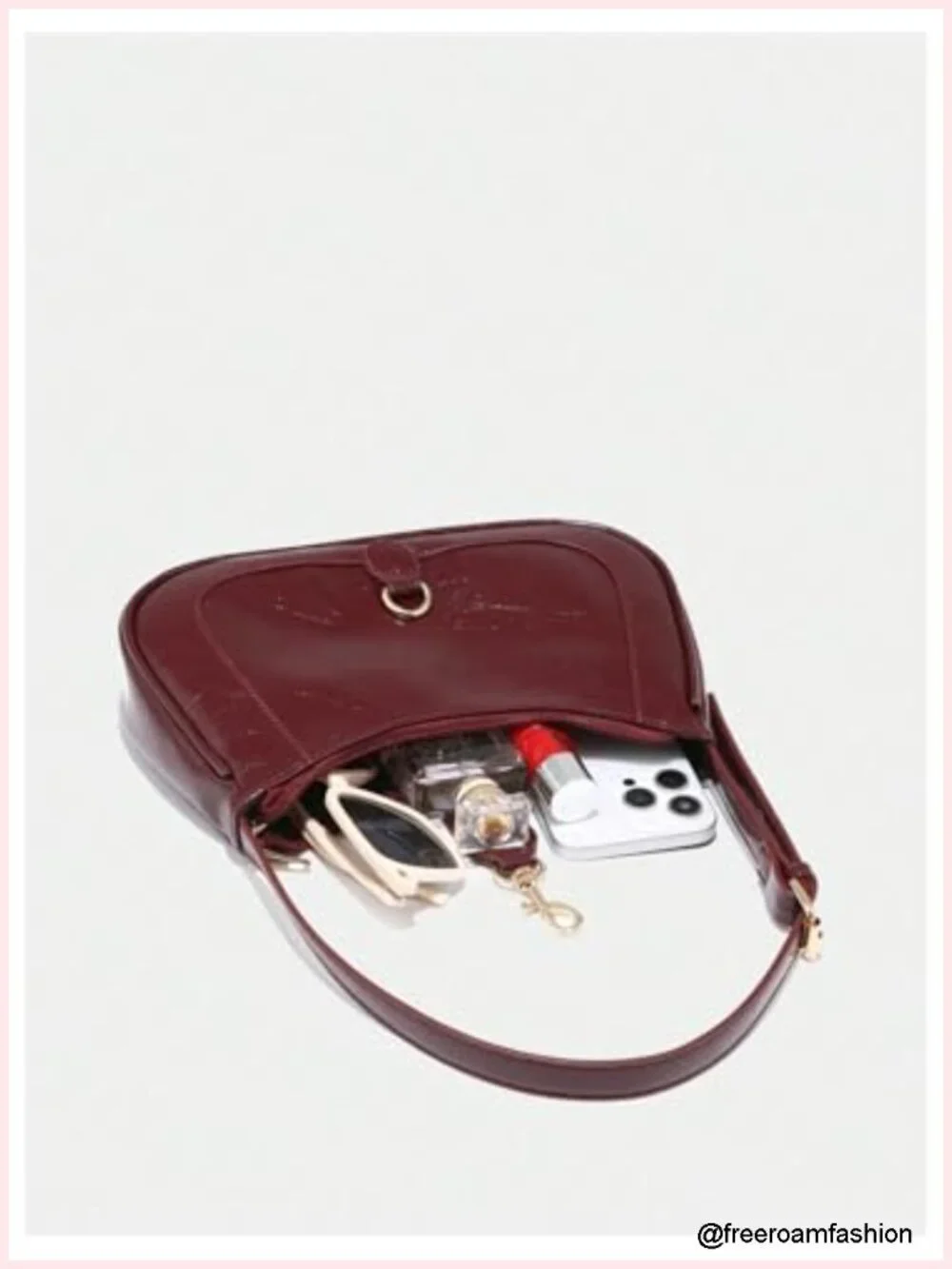 Vintage PU Leather Hobo Shoulder Bag with Adjustable Strap